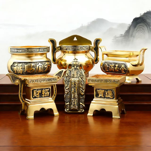 纯铜门神挂炉门口财神门官灶君香炉墙壁插香蜡烛天神天官土地壁炉