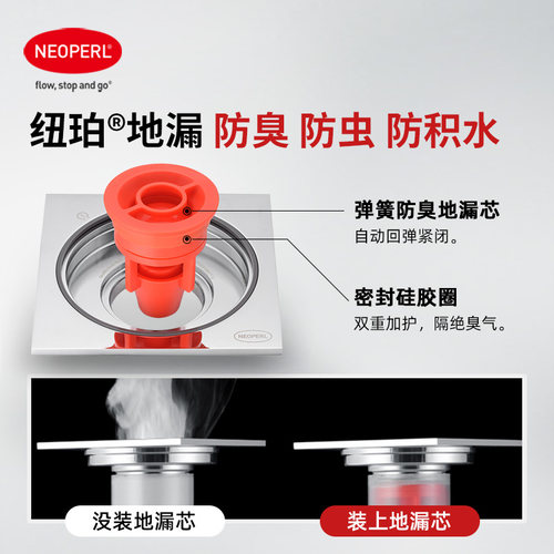 Neoperl/纽珀防臭铜地漏