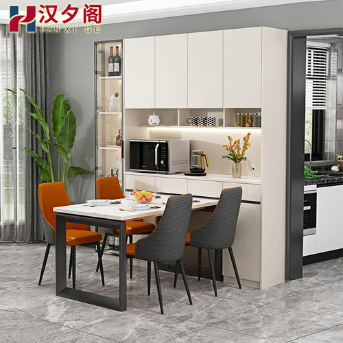 轻奢多功能岩板餐桌餐边柜组合