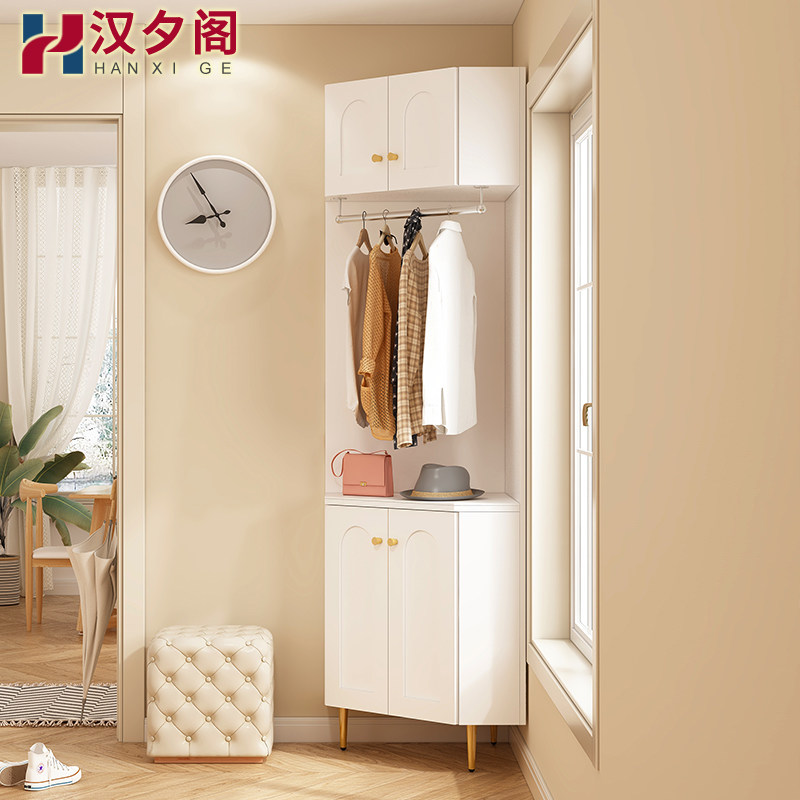 奶油风门厅90度转角柜三角形墙角柜衣柜客厅卧室书柜储物柜8N60