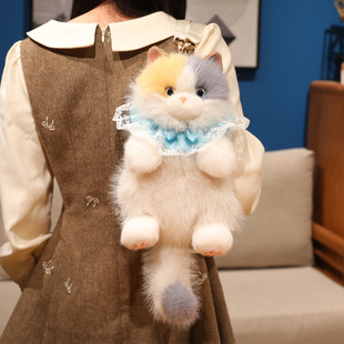 仿真布偶猫双肩包小猫咪公仔背包三花猫玩偶送儿童女朋友生日礼物