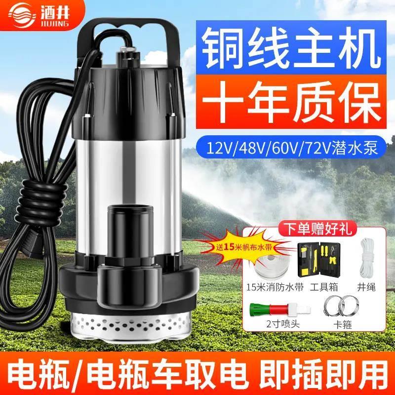 德国进口电瓶车专用直流潜水泵12V48V60V72V农用灌溉浇地大流量抽