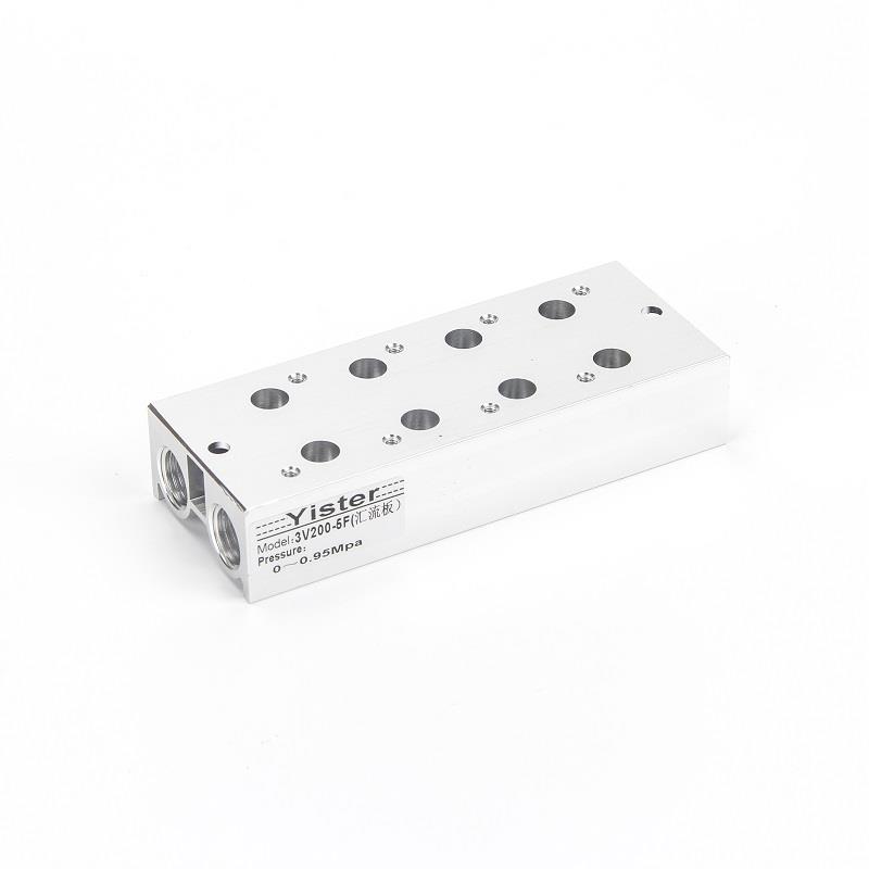 汇流板3V300电磁阀底座连接板3V200M-3F/4F/5F/6F/7F/8连9联10位2