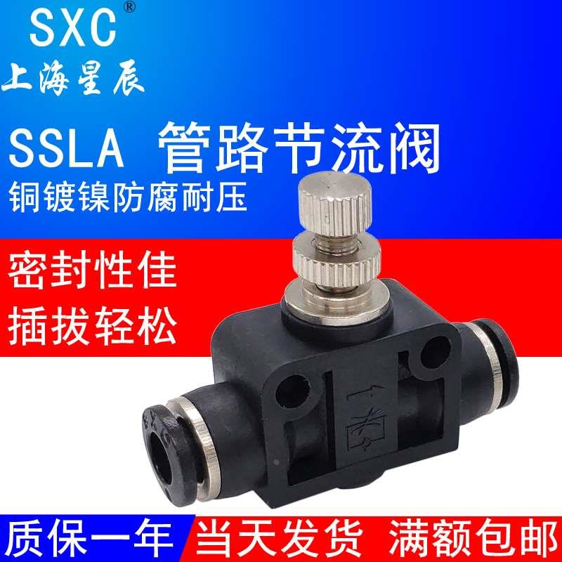 气动管道节流阀SLSA4管路调节阀ASA6调速接头PA8快插RQSM10气管12
