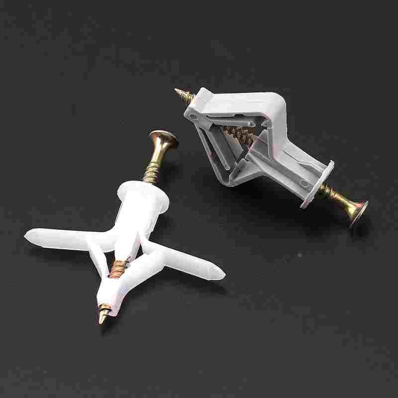 石膏板专用飞机膨胀螺丝膨胀管塑料胶塞胀塞蝴蝶型自攻胀丝螺丝管