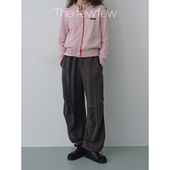 裤 莱赛尔亚麻混纺干爽透气松紧腰直筒可束口休闲工装 fewfew The