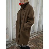 进口羊毛羊驼毛混纺双层门襟直筒廓形中长款 The fewfew 毛呢大衣