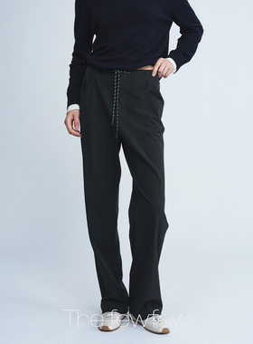 The fewfew 撞色抽绳舒适细腻垂顺柔韧百搭显瘦不易皱直筒休闲裤