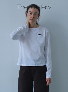 The fewfew 精梳棉舒适基础百搭口袋设计圆领长袖内搭T恤打底上衣