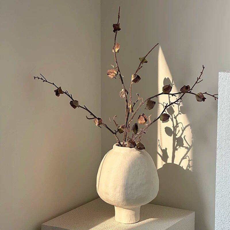 中古风假花仿真花摆设仿真绿植陶瓷花瓶客厅酒柜玄关桌面摆件装饰