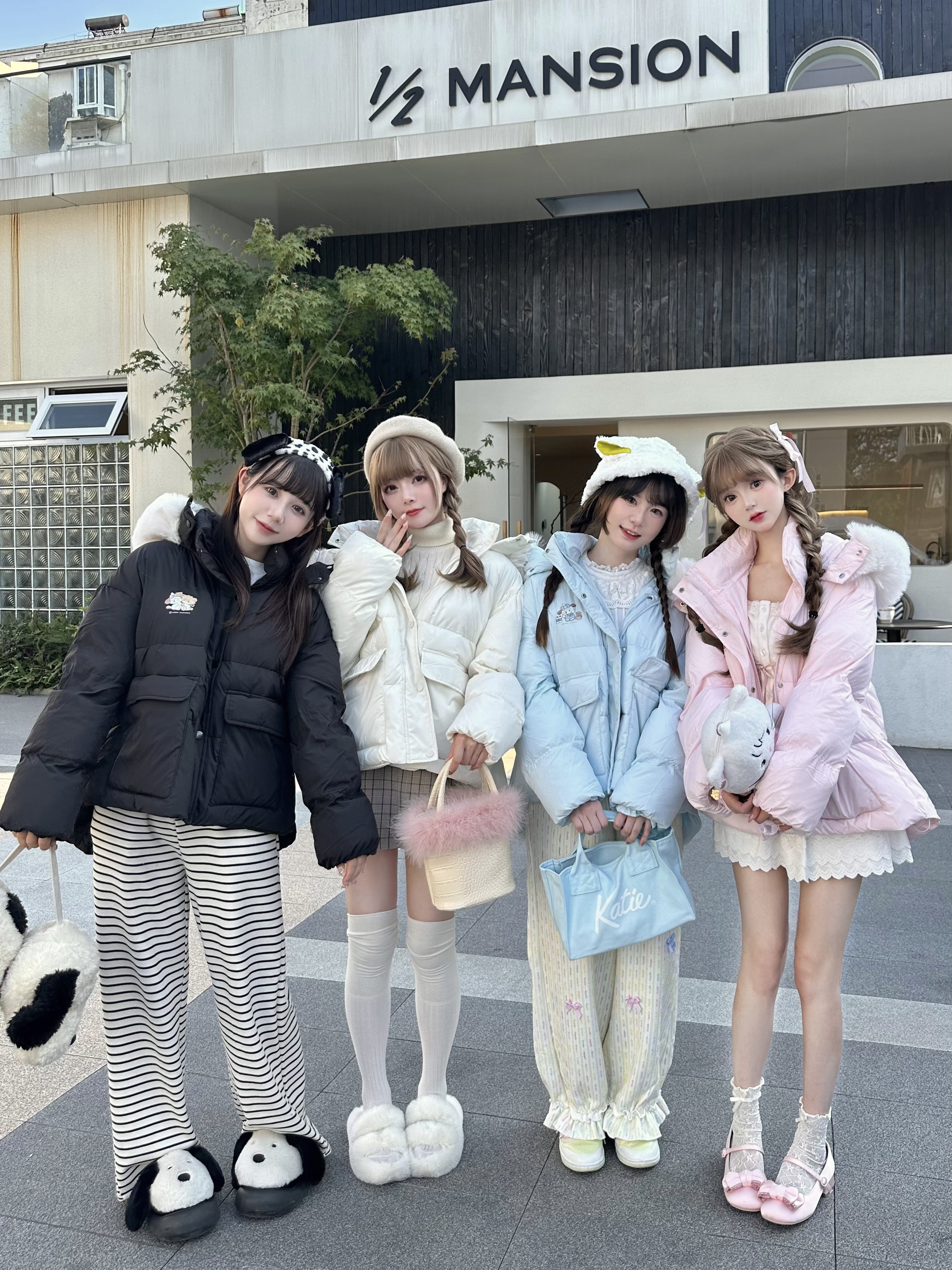 mikkko联名毛领可爱日系面包棉服