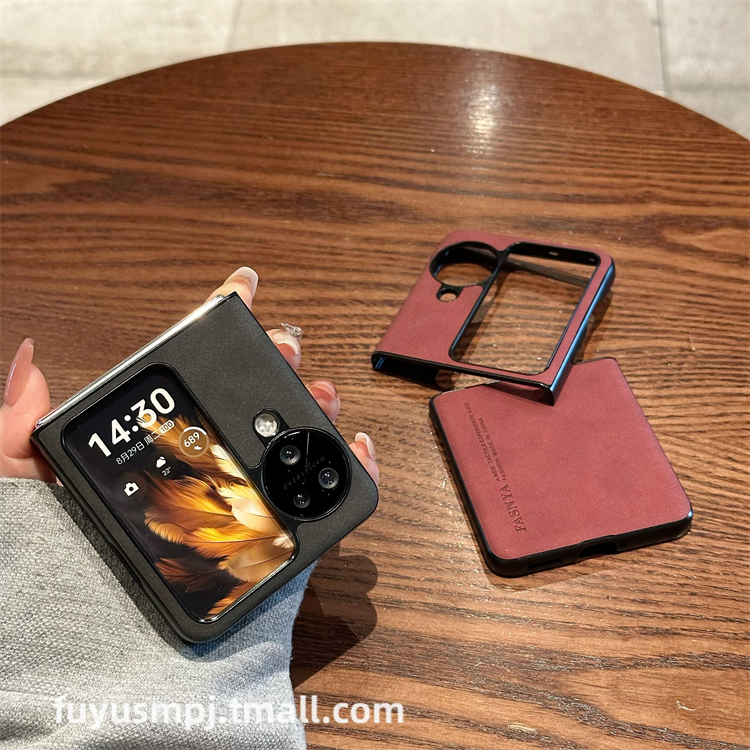 适用OPPOFindN3Flip手机壳折叠屏新款oppo find n3  flip女小羊皮肤感磨砂超薄全包防摔保护套简约男潮