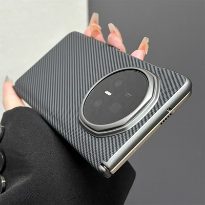 新款适用于荣耀magicv5折叠屏手机壳V3碳纤维vs2皮纹磁吸中轴全包保护铰链vivofold5商务男士防摔oppofindn5