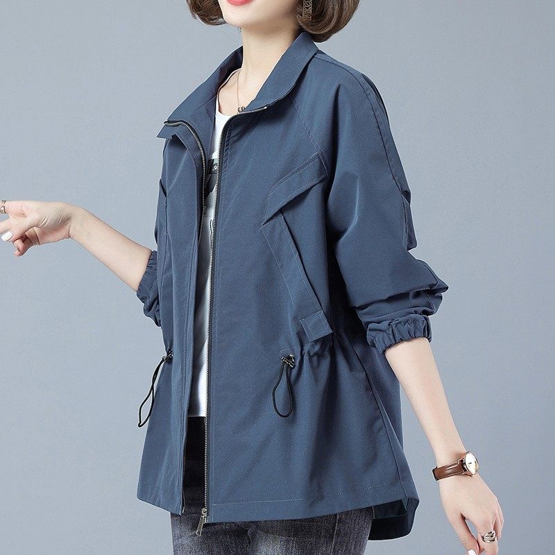 妈妈风衣时尚休闲2022年春秋季新款中老年女装中年上衣短薄款外套