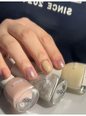 2025新色指甲油水性可撕拉无味纯色显白黑色白色爆闪银色免考速干