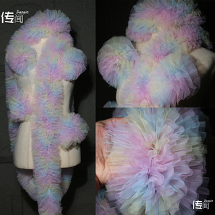 蓬蓬裙摆 设计师面料 立体蕾丝布料花边辅料窗帘背景手工装 饰服装