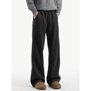 美式 卫裤 筒裤 宽松冬季 xhh日系 黑色男生微喇直休闲阔腿运动裤 新款