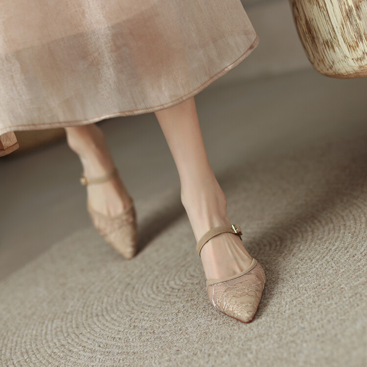 凉鞋女款2025新款夏季配裙子半拖鞋女外穿一字带不累脚绝美高跟鞋