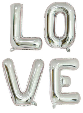 32寸大号LOVE铝膜字母气球金银粉求婚房布置装饰用品生日创意派对