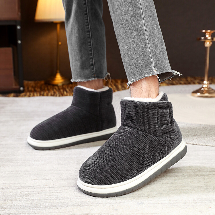 高帮老人包跟棉拖鞋男大码加绒保暖爸爸面包鞋厚底防滑妈妈棉鞋女