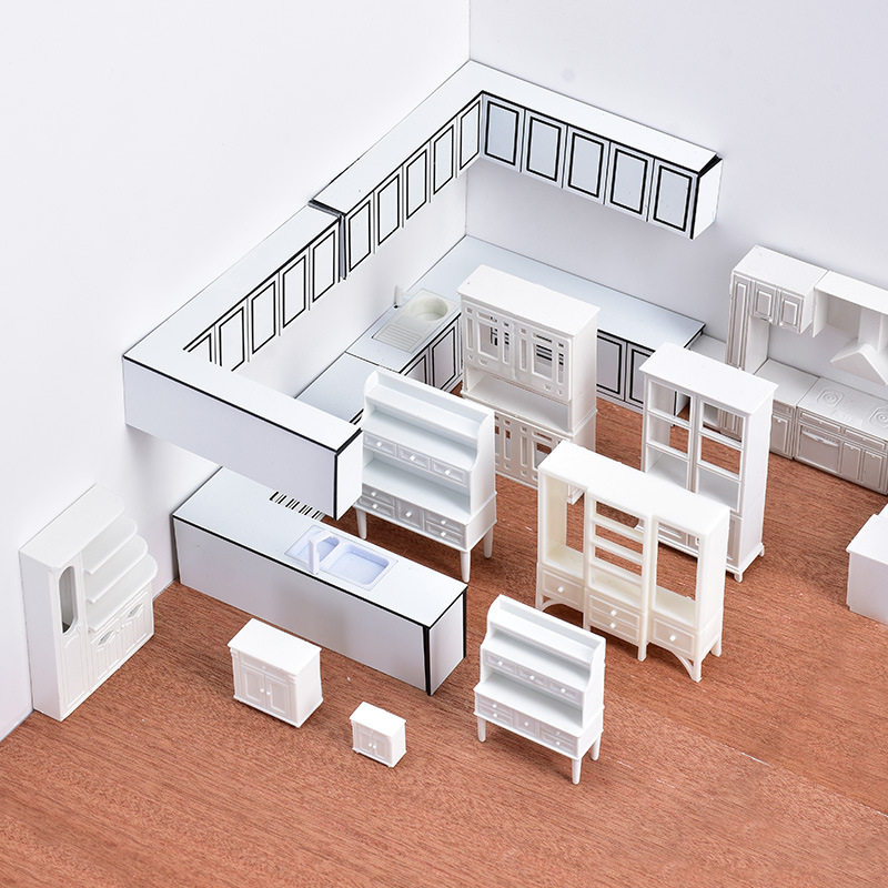 螃蟹王国沙盘模型制作材料 高型储物柜酒柜展示柜餐柜碗柜橱柜玩