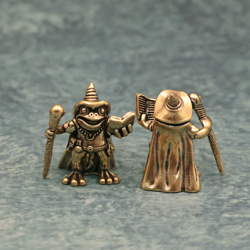 复古黄铜魔术蛙摆件 创意巫师青蛙手办 迷你精致桌面装饰小摆件