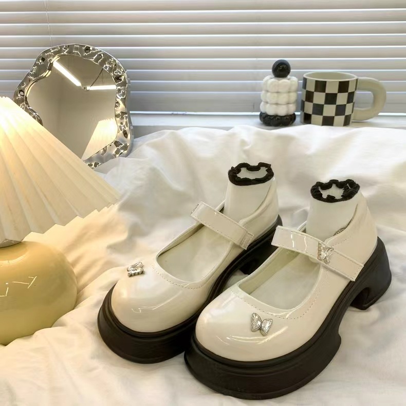 学生小皮鞋女童2025新款厚底玛丽珍鞋女大童皮鞋黑色女单鞋中大童