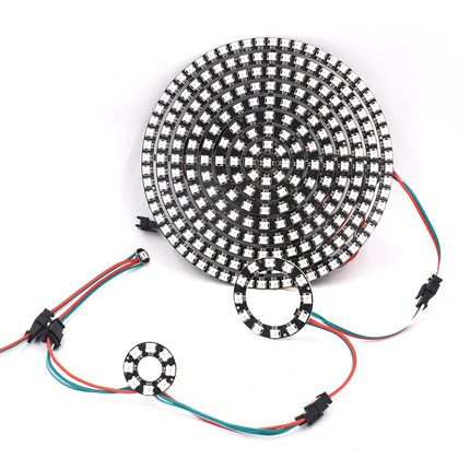 LED241位WS2812b内置全程5050RGB驱动圆形可编程开发板5V灯环光圈