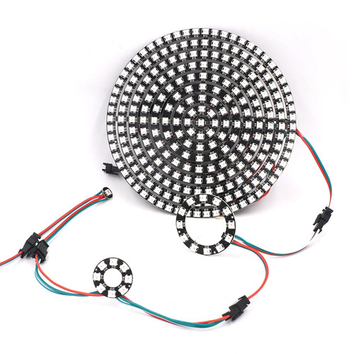 LED241位WS2812b内置全程5050RGB驱动圆形可编程开发板5V灯环光圈