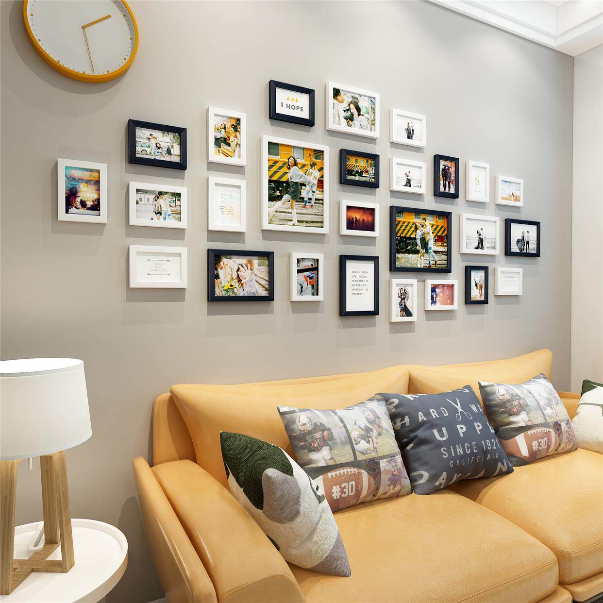 客厅照片墙餐厅墙上装饰相框组合房间免打孔沙发背景墙相片框挂墙