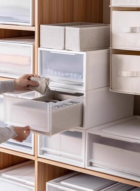 抽屉式鞋子收纳盒衣服收纳箱塑料储收纳柜透明收纳衣物整理箱鞋盒