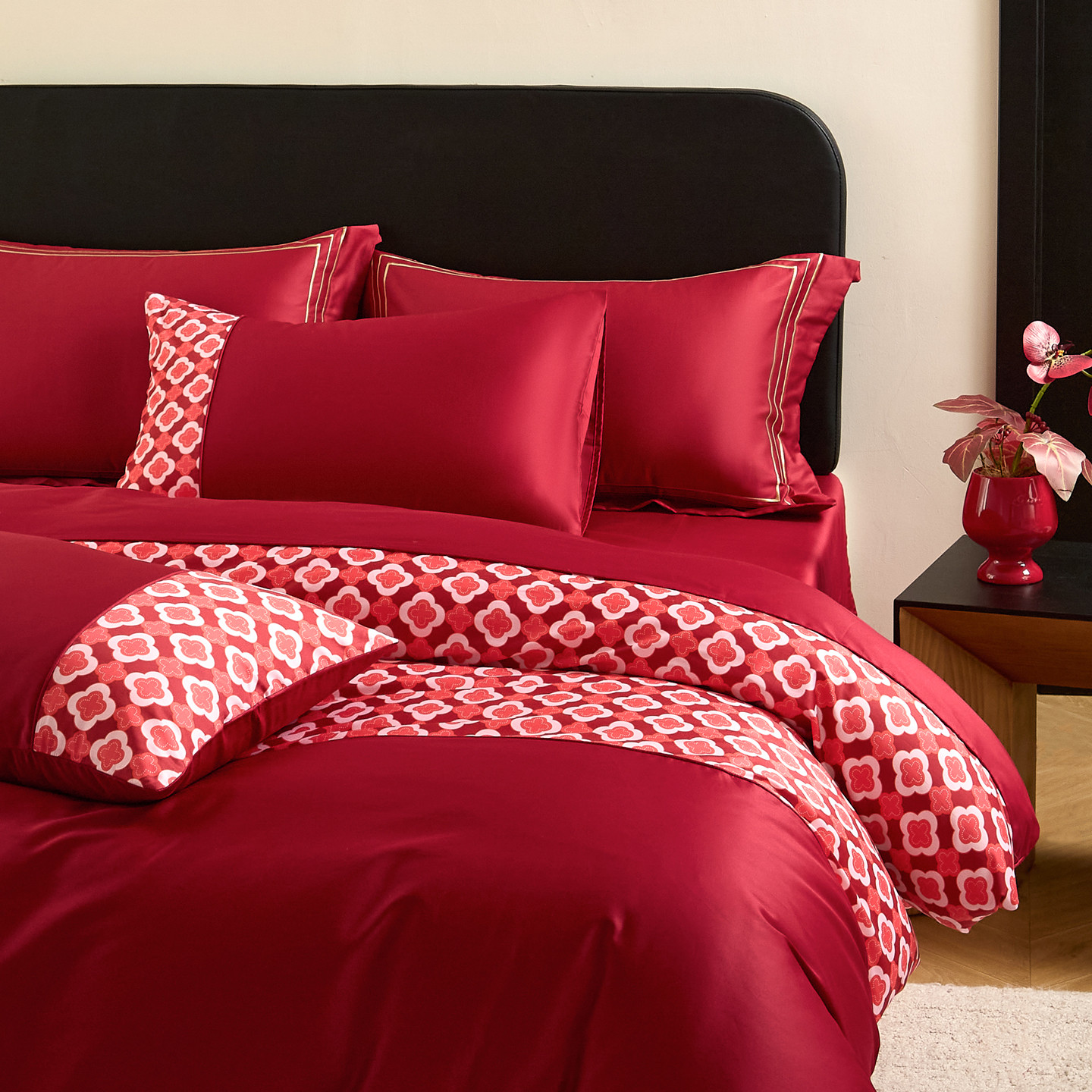 高档高支长绒棉全棉结婚四件套100%纯棉被套床单婚庆床上用品床笠