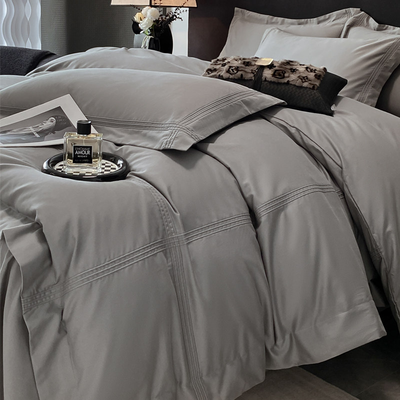 轻奢风100支纯棉四件套简约全棉被套床单亲肤磨毛高级感床上用品4,床上用品,床品套件/四件套/多件套,淘宝优惠券,粉丝福利购,淘宝优惠卷