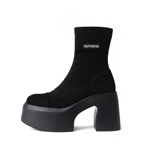 狂野分子2025年春秋新款英伦风时尚厚底弹力靴瘦瘦短筒靴袜子靴女