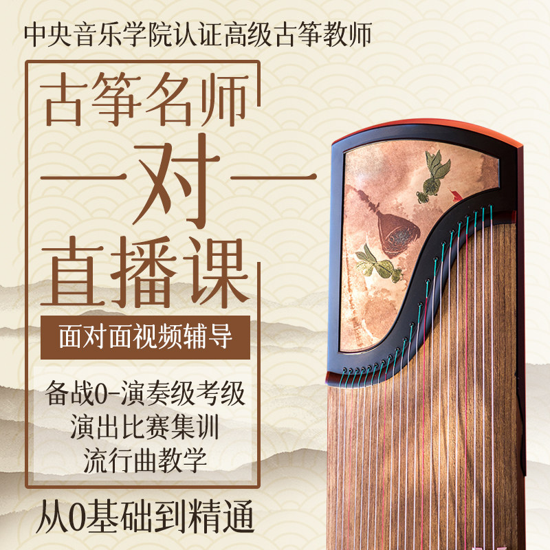 古筝课程一对一教学陪练初学考级教程乐器网课零基础在线直播培训
