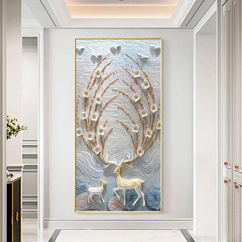 速发数字油画油彩画鹿填色治愈手工画画饰色画填充装涂画