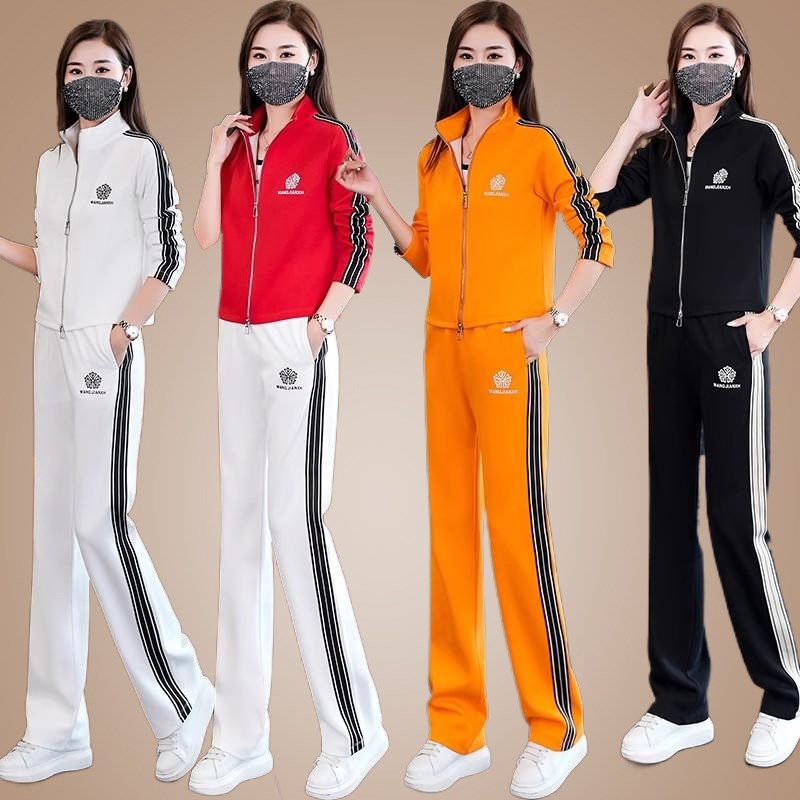 速发杨丽萍运场舞服装新款广跳套装春夏拉链外套直筒裤时尚曳步动