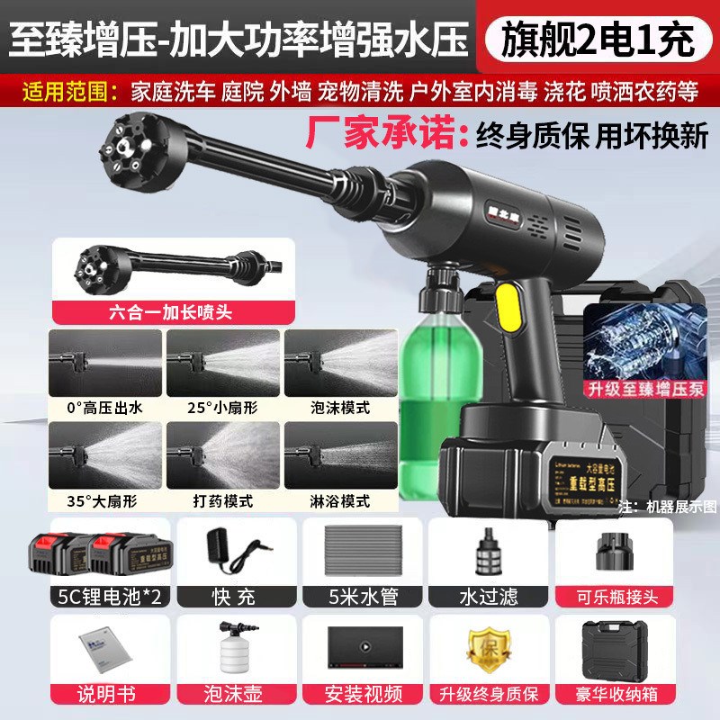 速发cpp力线洗车机超高压水枪便携式充电动家强用无锂清洗车