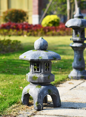 速发新中日式庭院塔外石户灯复地古花园禅意造景观摆件太能草仿宫