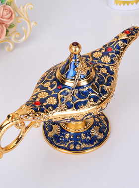 速发阿拉丁神灯锡器复古欧式斯艺品合金创意俄罗工许愿灯家居金属