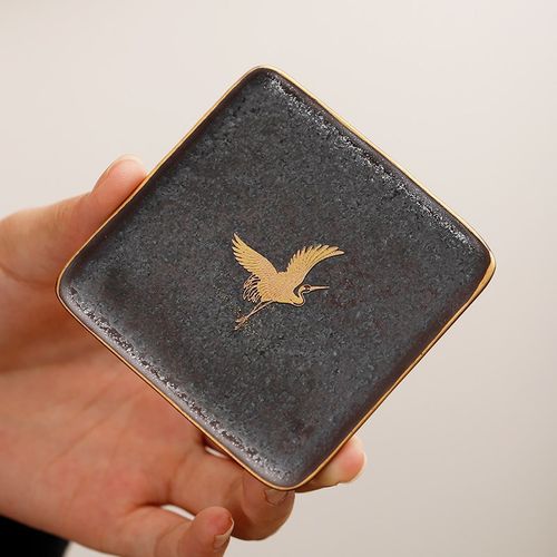 速发粗陶家托黑陶隔热茶杯陶瓷小杯垫创茶托茶用茶碟功夫意具茶道