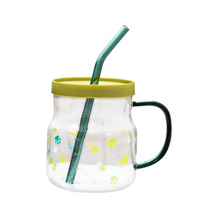 202带盖吸管家用高颜值办公室夏天杯子 速发玻璃杯耐高温水杯新款