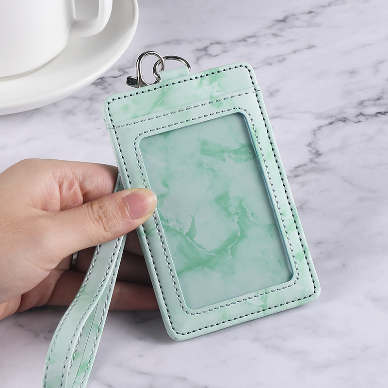 速发PU工作牌卡套带易拉扣挂绳工作证胸卡校卡识别证套吊牌风公交