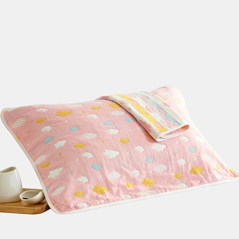 速发六层纱布枕巾一5装成人对0枕0枕巾清爽情侣8头盖两条装加厚