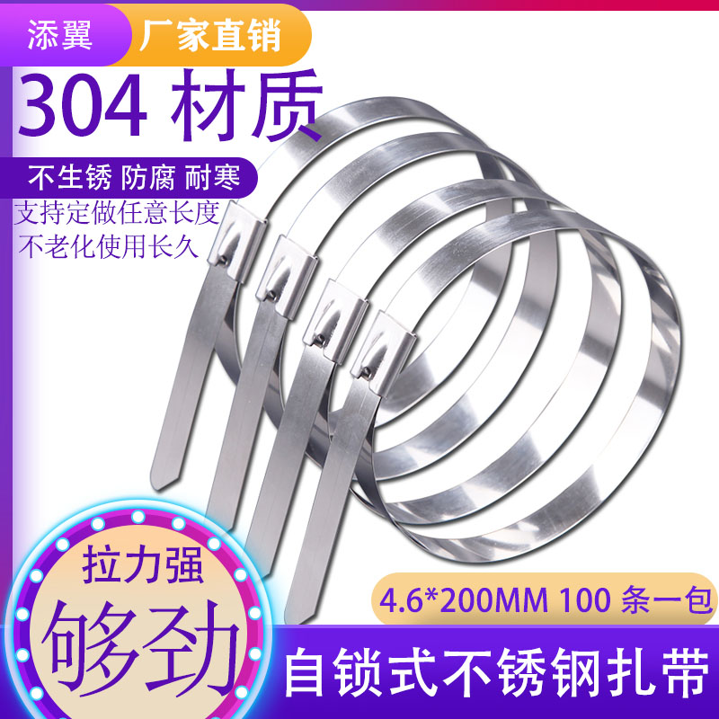 速发式 不锈钢0带04材质m.6*200m4强力固定扎线带1扎0条扎绳