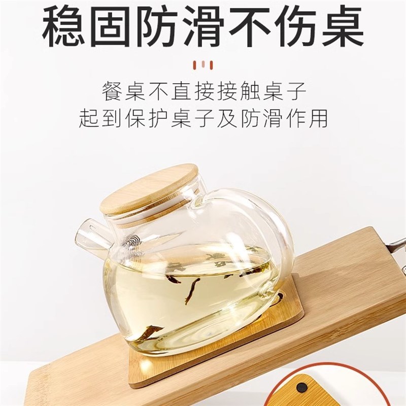 速发10个装木质隔热垫餐垫创意餐烫垫子隔热防滑砂锅防桌垫子盘垫