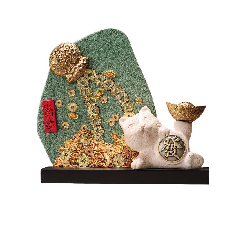 速发八方来财摆件元宝福袋招财进宝前台高档躺赚招财猫装饰品开业