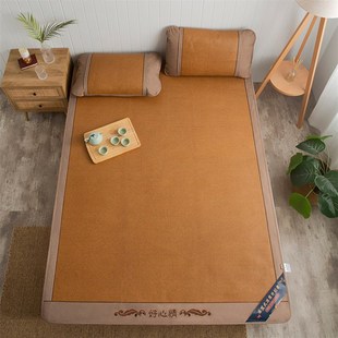 速发瑞兹席道折柏夏床笠款三件套1米8可 叠藤席1.8m床双人