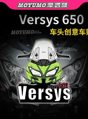适用川崎Versys650车头贴纸摩托车拉花个性创意贴花装饰改装