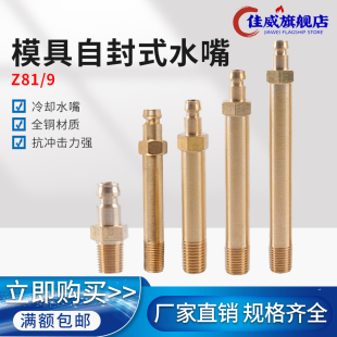 模具水嘴自封式 封闭式 9铜加长水咀接头德式 2分1 插头1分1 Z80